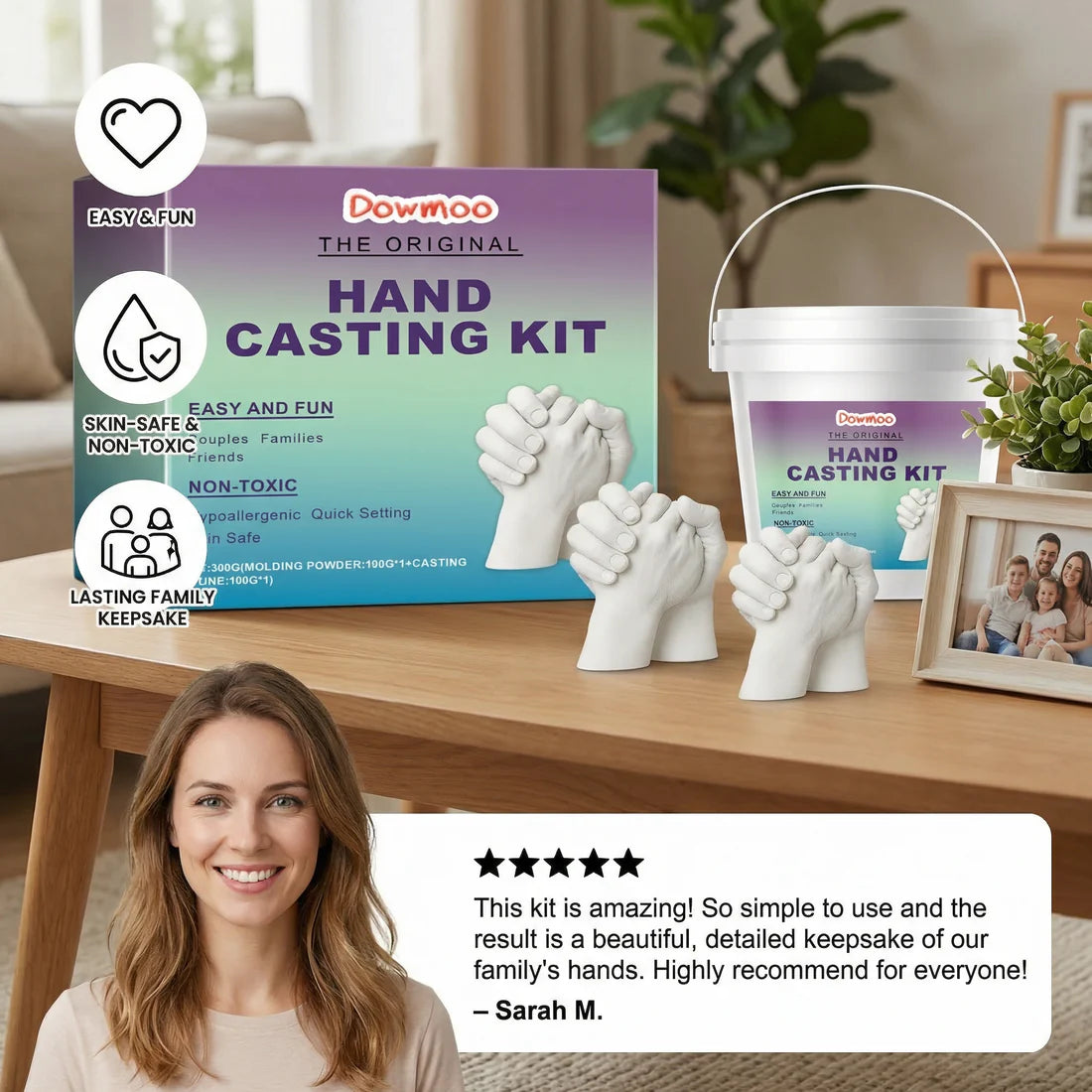 Hand Casting Kit – Hand Casting Kit for Couples or Family | Keepsake Sculpture Wedding Kids