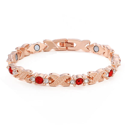 Women's Adjustable Leaf Magnet Bracelet with Zircon Alloy Fashion Bracelet