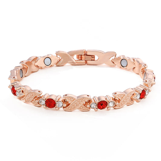 Women's Adjustable Leaf Magnet Bracelet with Zircon Alloy Fashion Bracelet