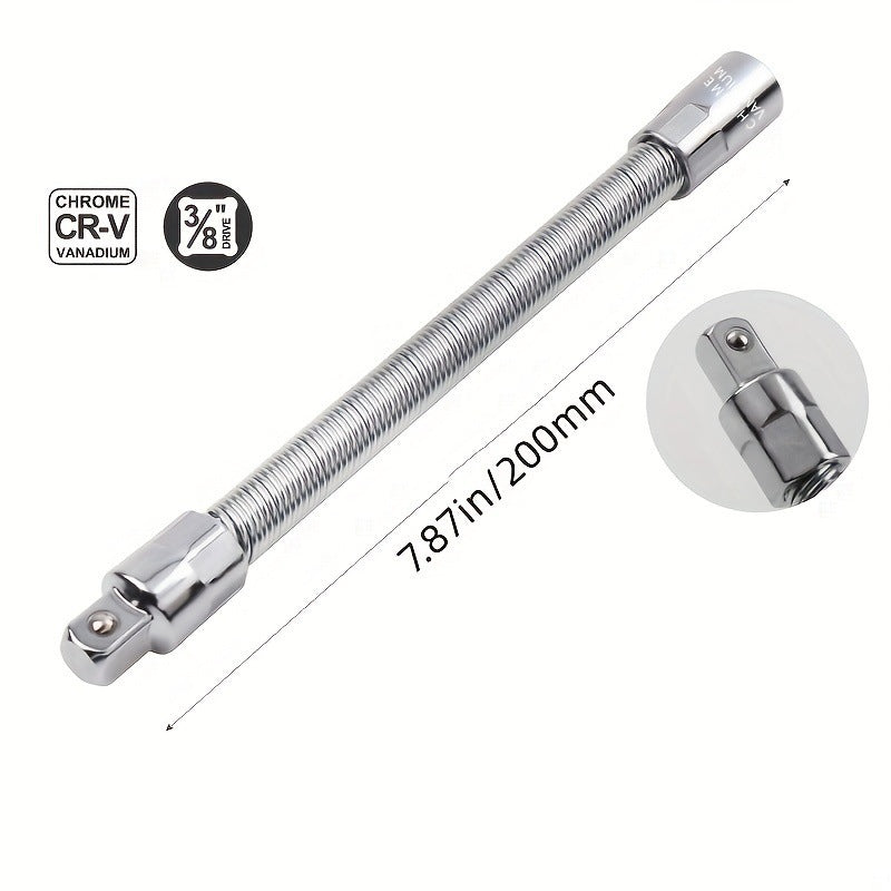 Flexible Socket Extension Bar Set, 360 Flex Rod for Impact 1/4 3/8 1/2 Inch Bendable Drive Extension Rods