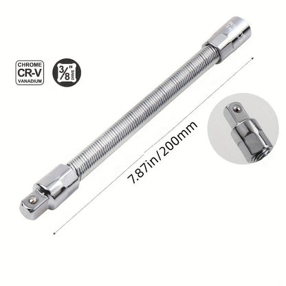Flexible Socket Extension Bar Set, 360 Flex Rod for Impact 1/4 3/8 1/2 Inch Bendable Drive Extension Rods
