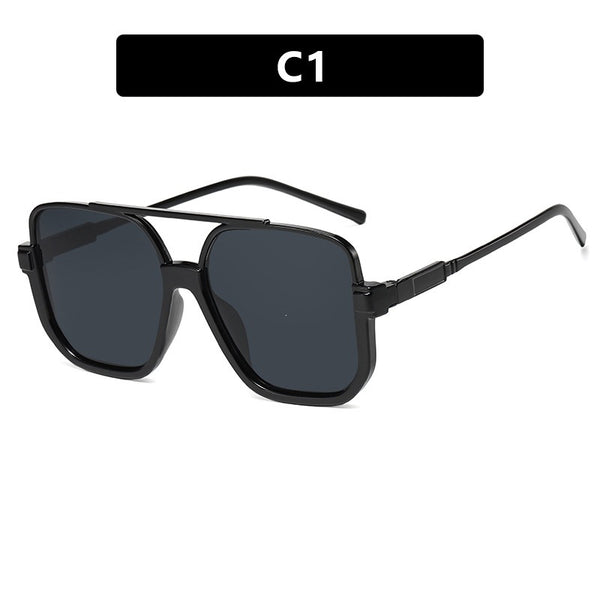 Retro Oversized Aviator Sunglasses for Women Men Square Double Bridge