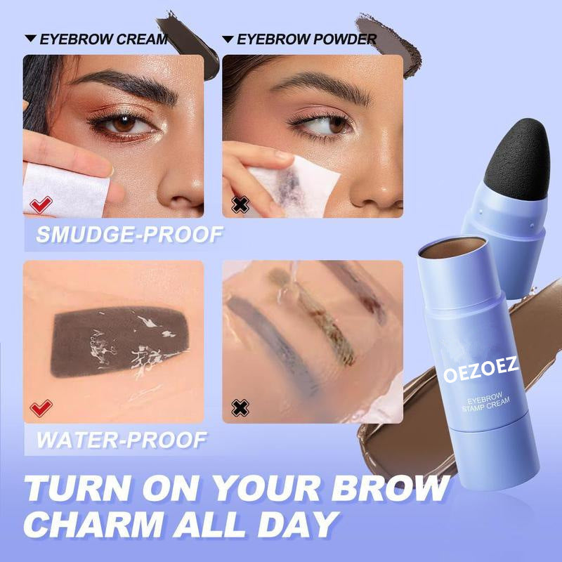 Eyebrow Stamp Kit, Brow Stencil Easy to Use & Natural Looking, Pigmented Long Lasting Eye Brow Cream