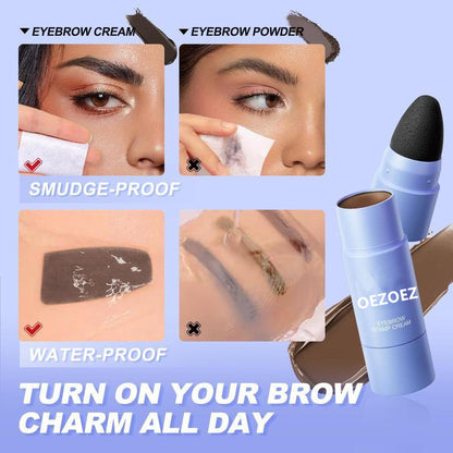 Eyebrow Stamp Kit, Brow Stencil Easy to Use & Natural Looking, Pigmented Long Lasting Eye Brow Cream