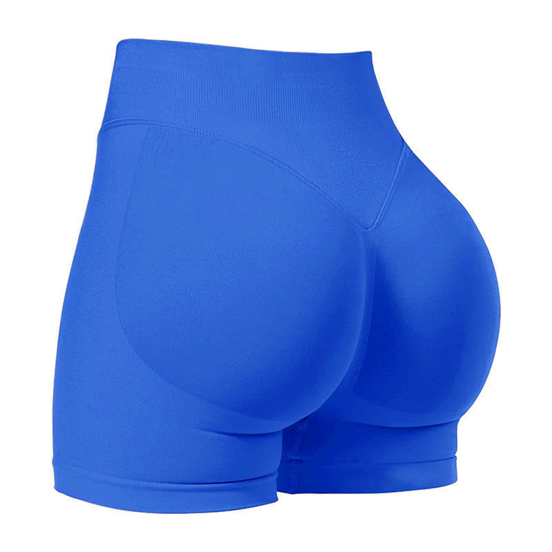 Waisted Butt-Lifting Scrunch Gym Shorts for Women -  Seamless Spandex Booty Shorts