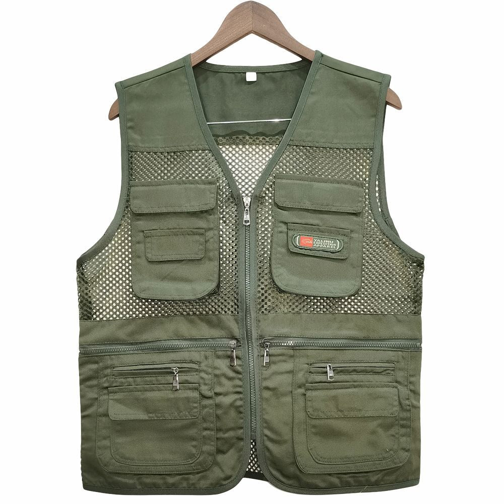 Unisex Mesh Breathable Fishing Vest, Multi-Pockets Photography Travel Hiking
