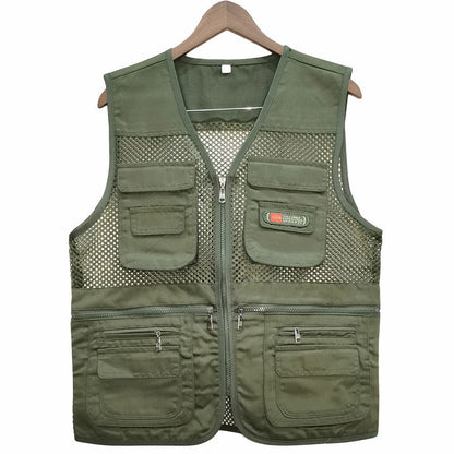Unisex Mesh Breathable Fishing Vest, Multi-Pockets Photography Travel Hiking