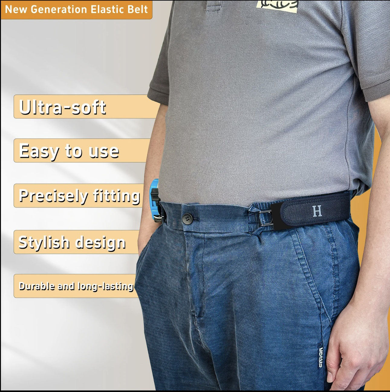 2Pcs Convenient and Adjustable Velcro Belt, Elastic, Unisex