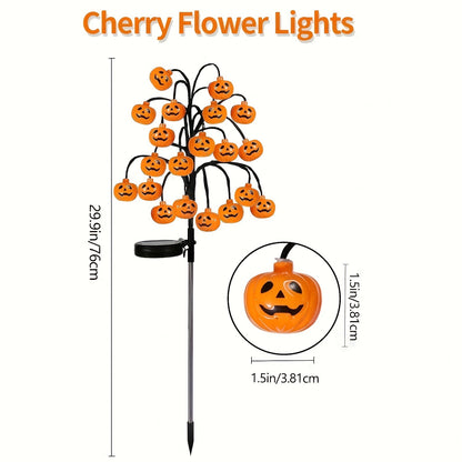 Halloween Solar Lights Pumpkin Waterproof Ground Stakes | Funny Outdoor Halloween Lights