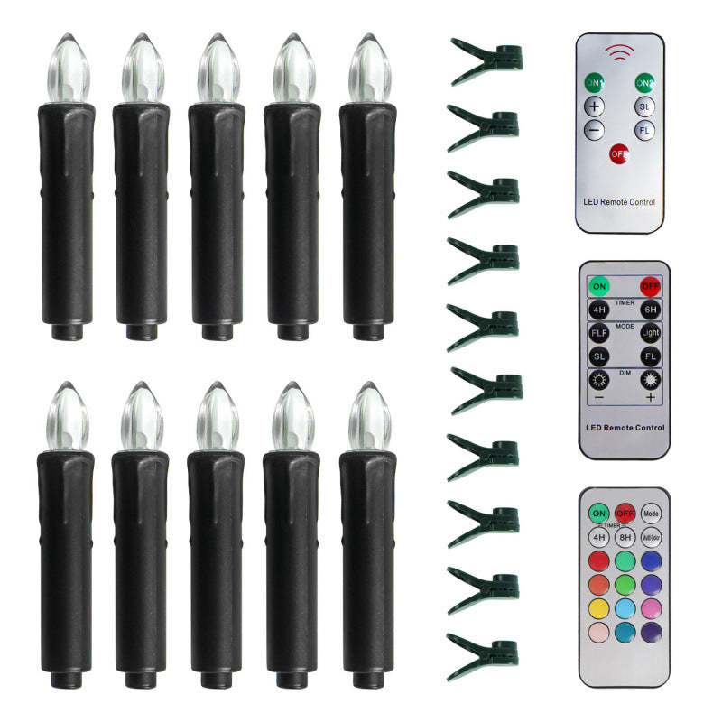 10Pack LED Flameless Candle Clip Lights with Remote,Batteried(AAA) Dimmable Lights
