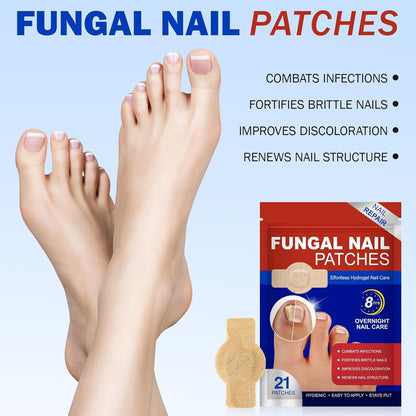 Fungal Nail Patches, Toenail Treatment Extra Strength, Nail Repair for Damaged Nails 21Pcs/Pack
