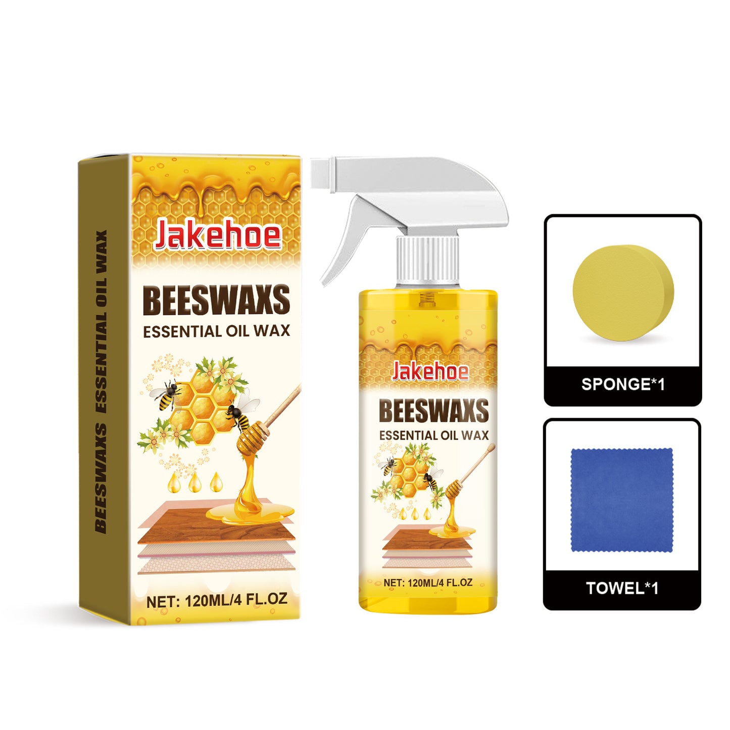 Beeswax Wood Polish Spray,Natural Wood Polish Spray For Living Rooms,Kitchens,Wood Furniture...
