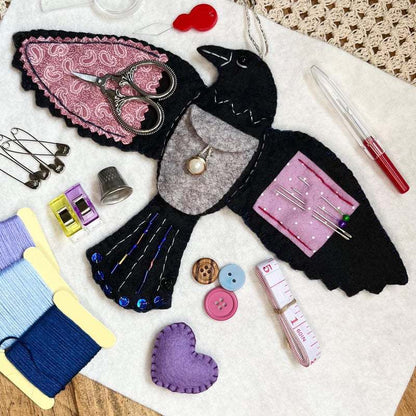 Raven’s Keepsake – Guardian of Stitches with Sewing Accessories