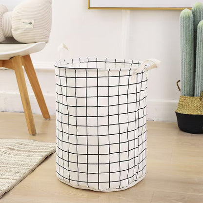 Laundry Basket Canvas Fabric Collapsible Organizer Basket for Storage Bin Toy Bins Gift Baskets Bedroom Clothes
