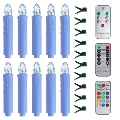 10Pack LED Flameless Candle Clip Lights with Remote,Batteried(AAA) Dimmable Lights