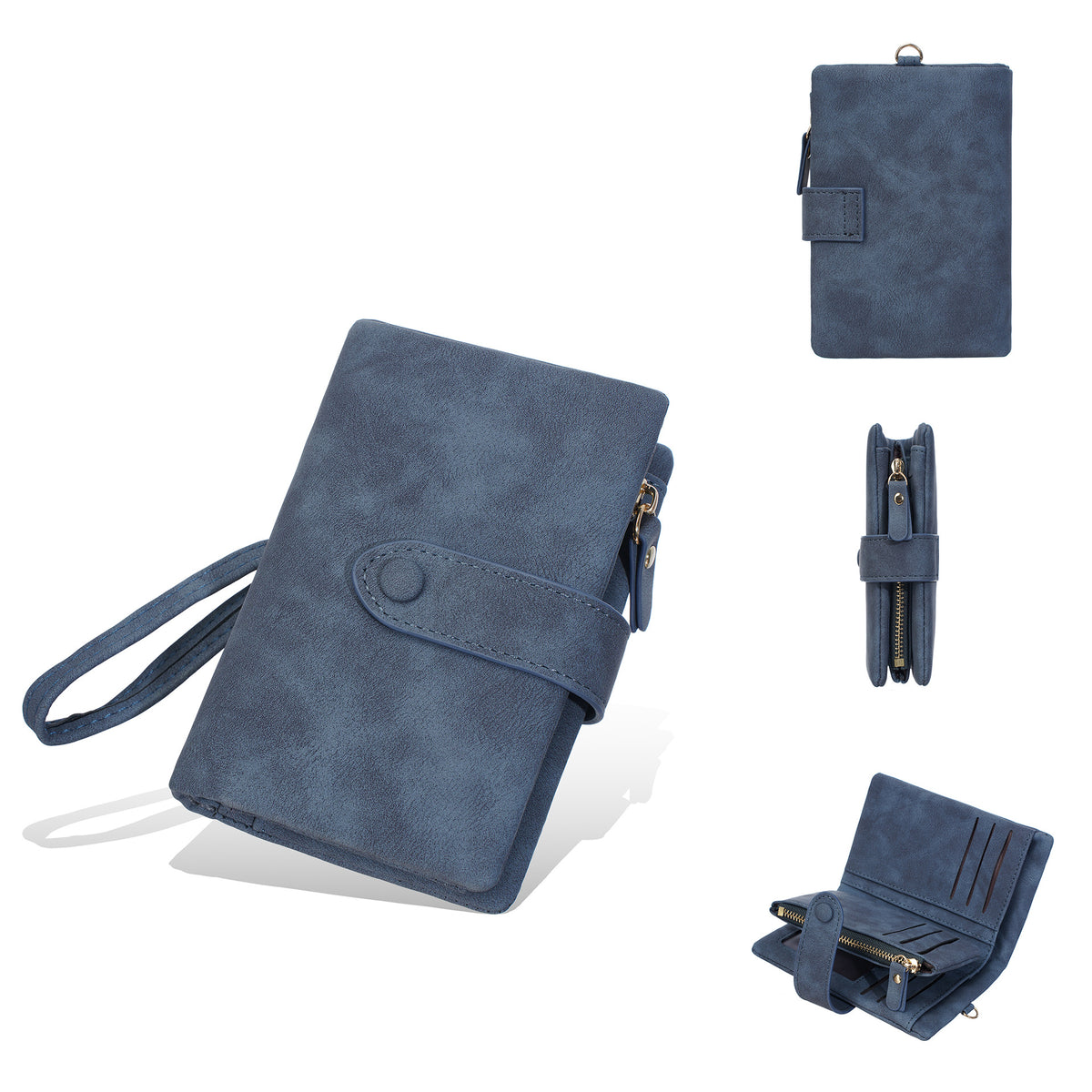 Women's RFID Slim Card Holder Wallet | Thin Bifold Multi Card Case with Zipper
