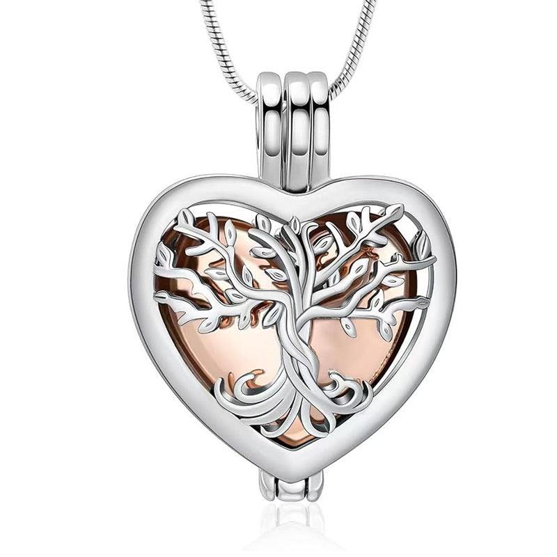 Tree of Life Urn Necklace for Ashes Heart Cremation Ashes Jewelry Memorial Jewelry Gift