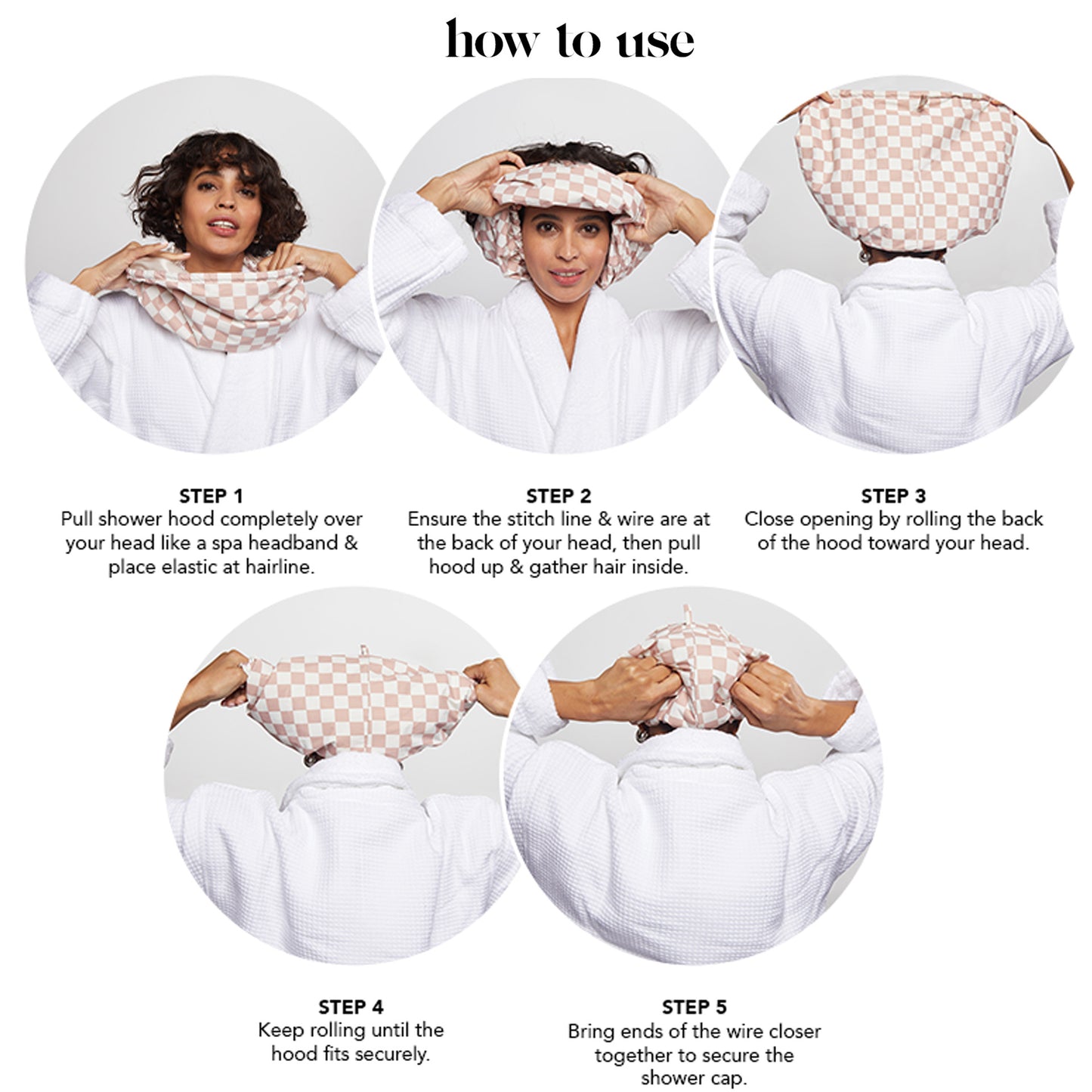 Luxury Satin-Lined Flexi Shower Caps Reusable Waterproof - Large Wide Shower Cap for Women