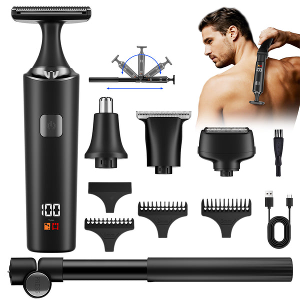 4-in-1 Adjustable Cordless Electric Men's Foil Shaver & Barber Trimmer Kit