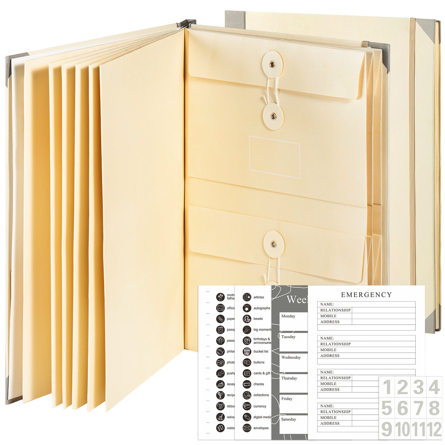 Important Document Organizer,Folders for Documents,Bound Expanding File