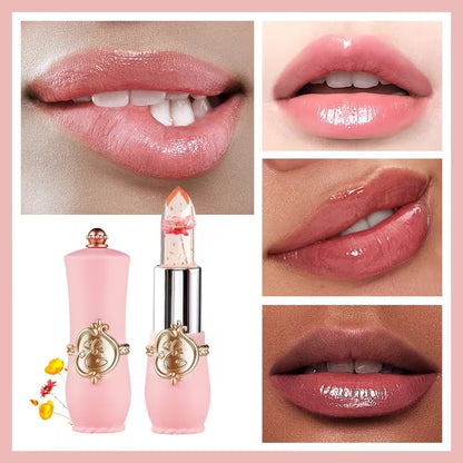 6Pcs Flower Jelly Lipstick Set Temperature Change Moisturizer Long Lasting Nutritious Balm