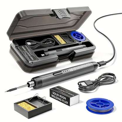 Cordless USB Rechargeable Portable Soldering Iron Kit, 3-speed Temperature Adjustable