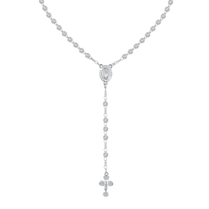Virgin Mary Cross Rosary Necklace for Women,Virgen de Guadalupe Catholic Cross Beads