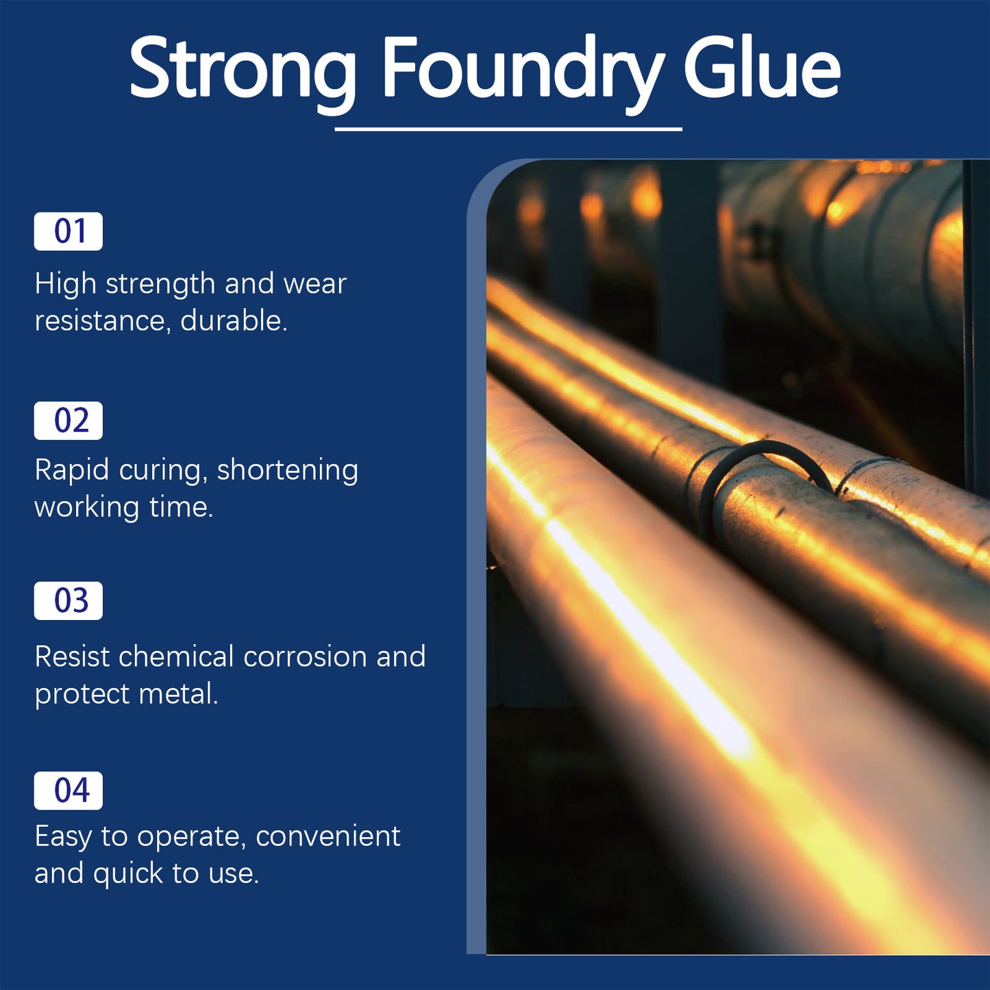 1Set Strong Foundry Glue for Metal, Metal Repair Glue, Super Glue for Metal