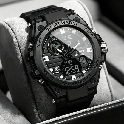 Men's Sporty Digital Watch with Luminous Dial, Alarm & Date Display