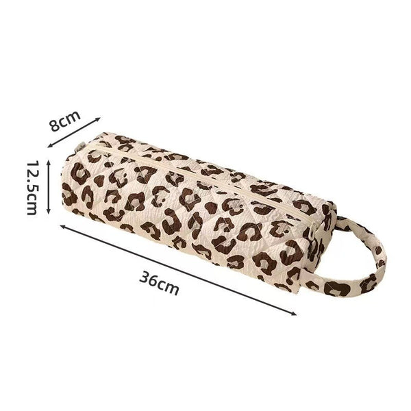 Quilted Multi‑Purpose Storage Bag, Portable Zipper Cosmetic Makeup Pouch with Handle