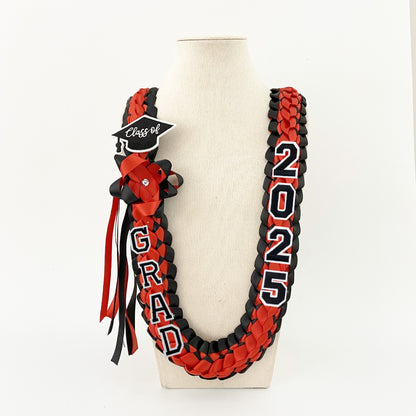 2026 Graduation Lei Set - Two-Tone Braided Ribbon with Honor Cord