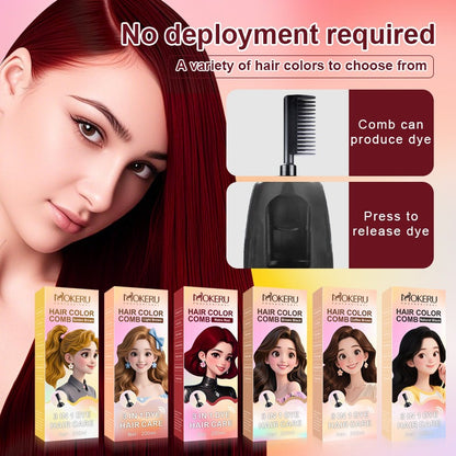 3-In-1 Herbal Hair Coloring Comb | Easy Hair Coloring At Home With Built-In Brush | No Mix, Ammonia-Free
