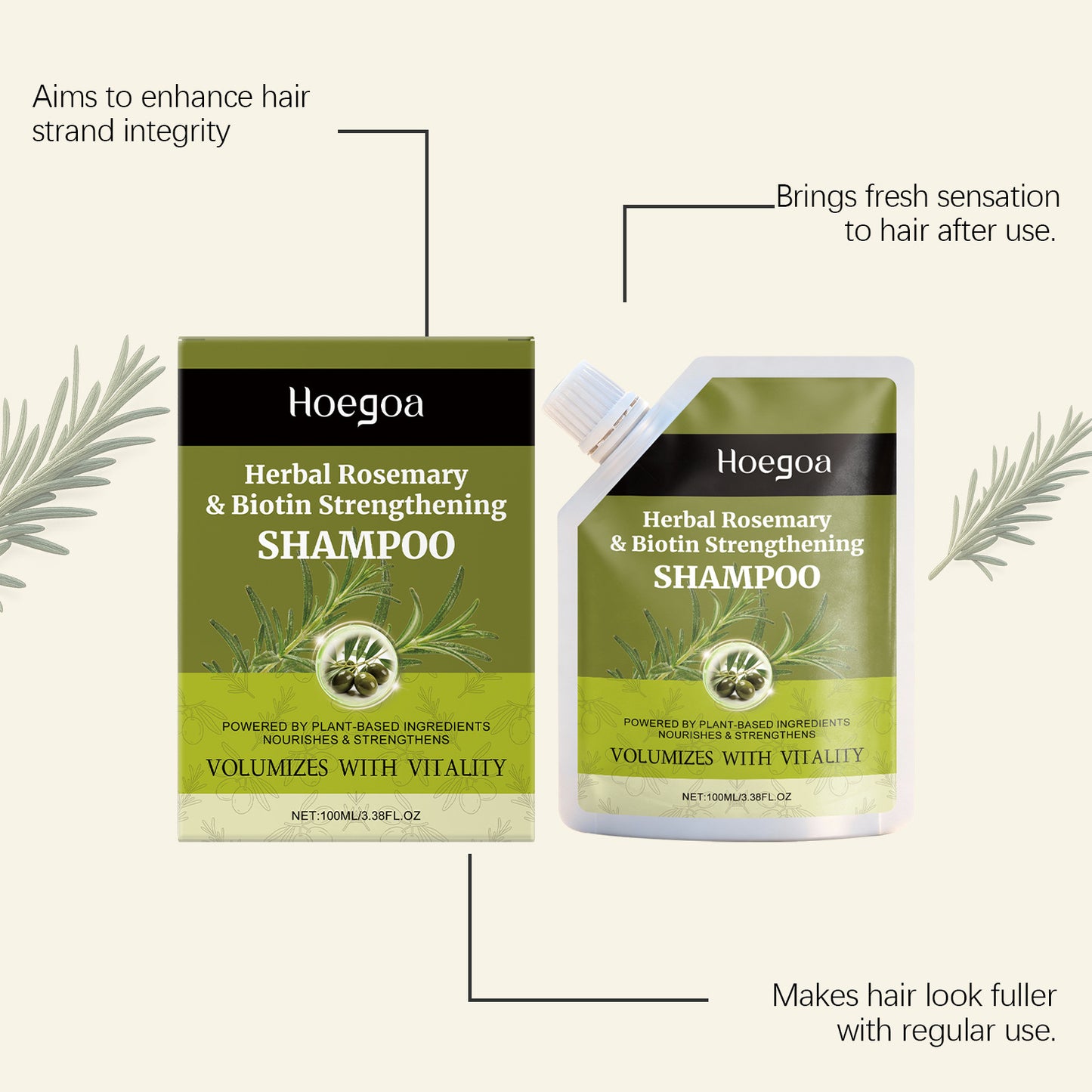 Rosemary Shampoo, Nourishing & Strengthening Formula, Helps Refresh Scalp