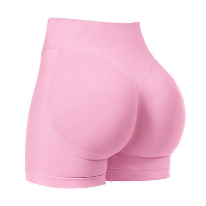 Waisted Butt-Lifting Scrunch Gym Shorts for Women -  Seamless Spandex Booty Shorts