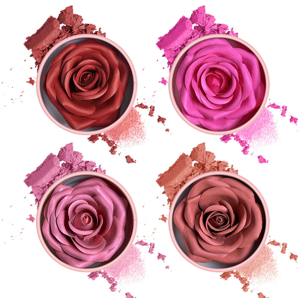 3D Rose Makeup Flower Petal Blush for Cheeks, Natural Glowing Redness Long Lasting Buildable Color