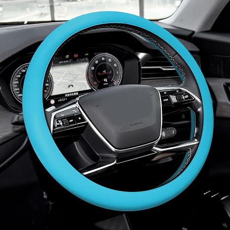 Silicone Car Steering Wheel Protective Cover, 33-40 CM Anti-Slip Soft Comfortable Steering Wheel Cover