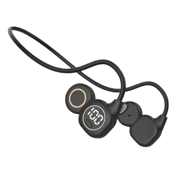 Wireless Open-Ear Sports Headphones Bluetooth 6.0, Air Conduction Neckband Earbuds with LED Power Display