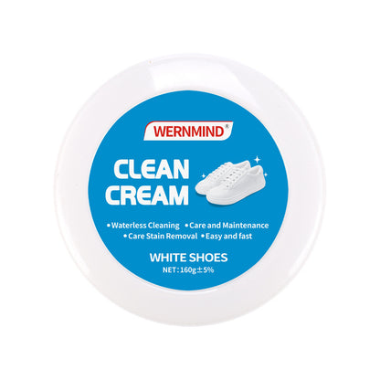 No-Wash White Footwear Cleaner Cream with Sponge for Leather Shoes and Sneakers