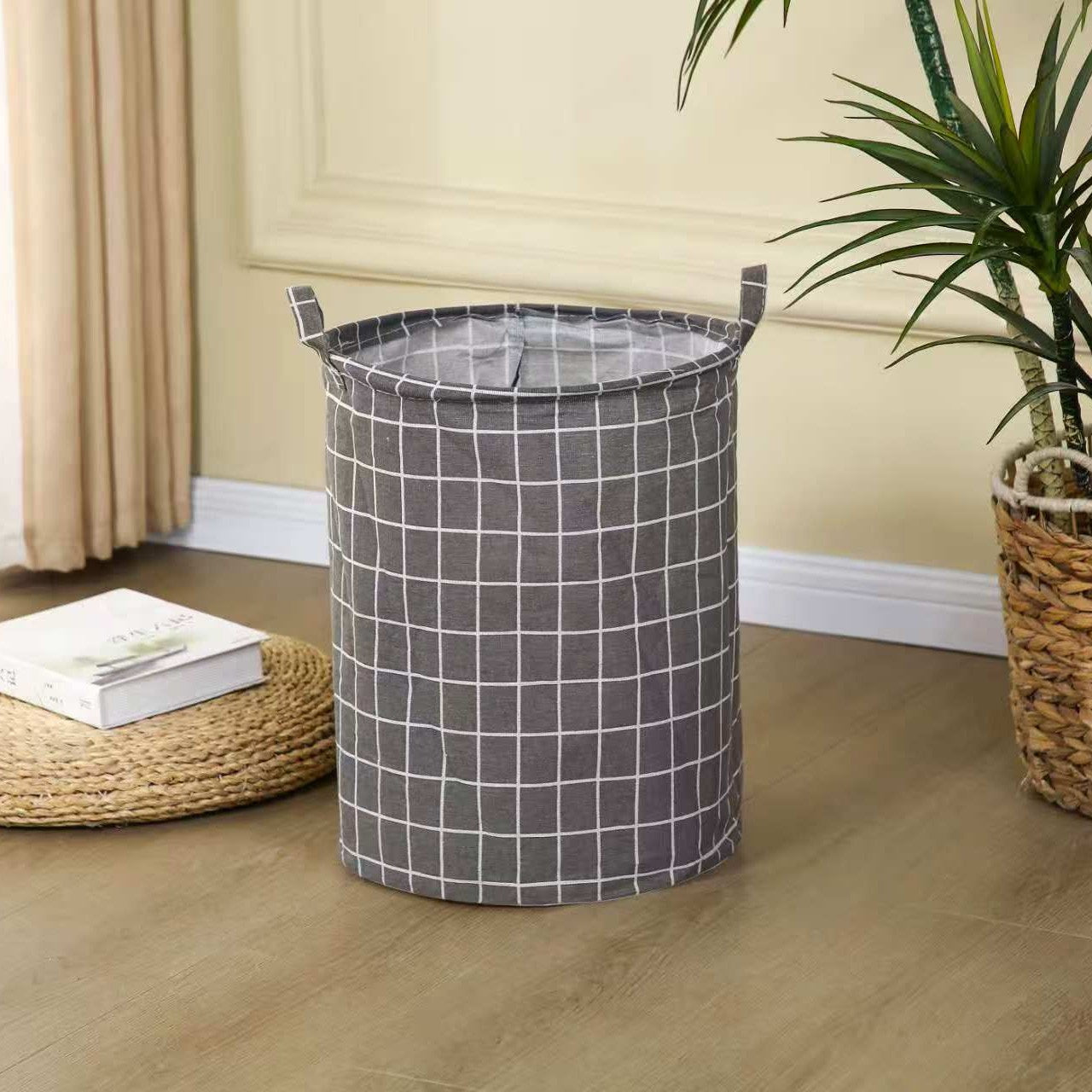 Laundry Basket Canvas Fabric Collapsible Organizer Basket for Storage Bin Toy Bins Gift Baskets Bedroom Clothes