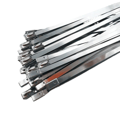 50 Pcs Metal Zip Ties Heavy Duty 11.8 Inch 304 Stainless Steel Cable Tie
