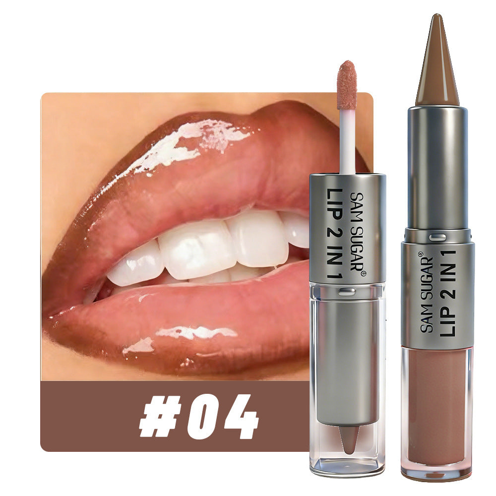 4Pcs/set Dual-Ended 2-in-1 Lip Gloss & Matte Lip Liner