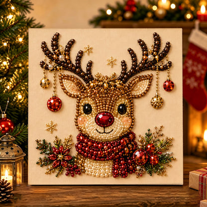 DIY Christmas/Halloween Pearl Art Kit , 10x10 Inch, Spooky Cute 3D Diamond Painting Crafts