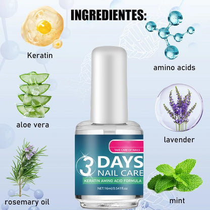 3 Days Nail Care Polish, Keratin Amino Acid Nail Oil, Moisturizing Clear Nail Care Gloss