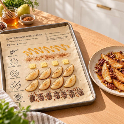 24pcs Recipe‐Printed Baking Paper Convenient Home Oven Cooking Sheet