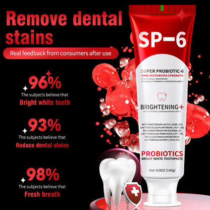 2Pcs SP-6 Probiotic Whitening Toothpaste with 6 Probiotics for Teeth Whitening/Brightening, Enamel-Safe