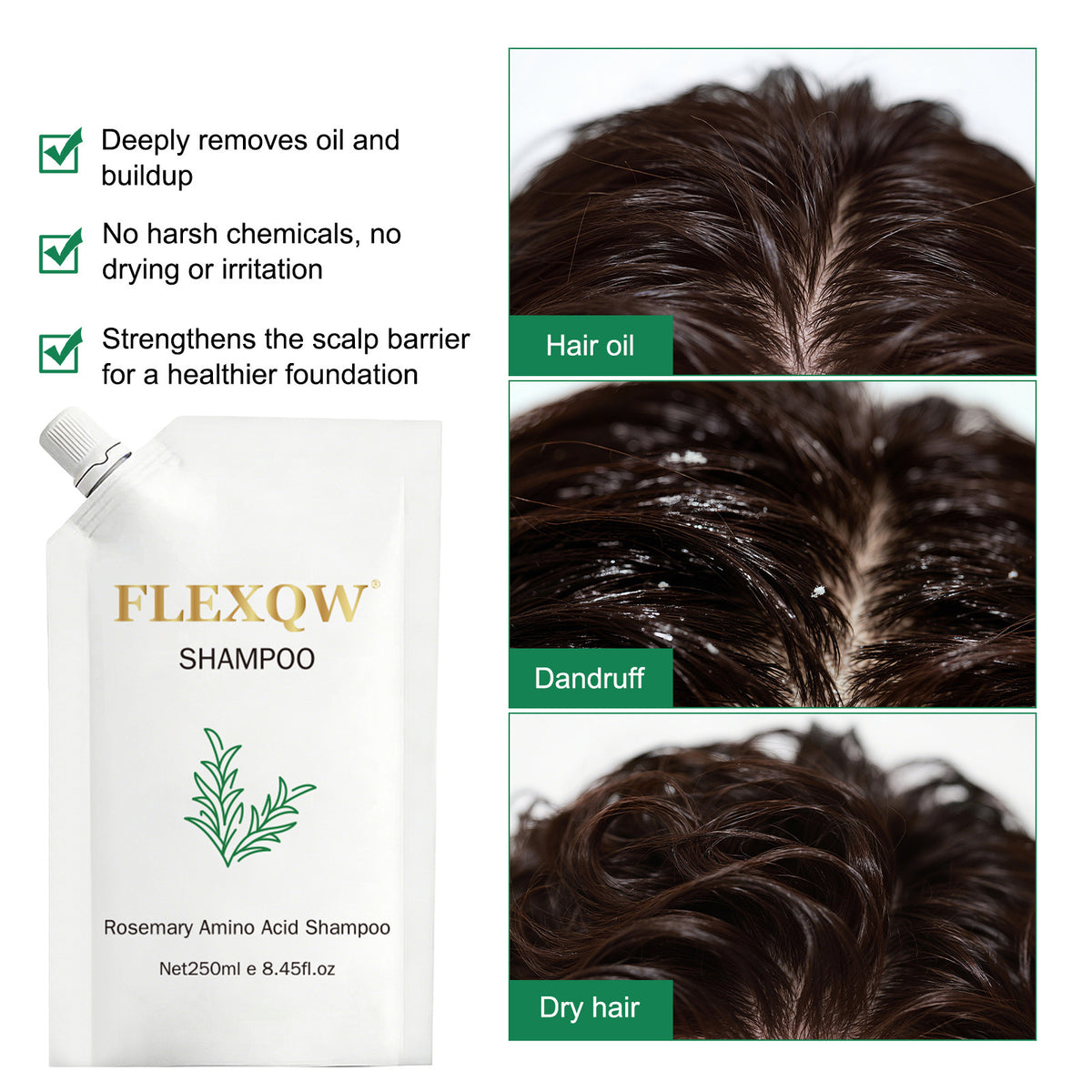 Rosemary Amino Acid Shampoo for Thinning Hair&Fuller Volume | Strengthening Formula
