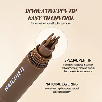 Faux Freckle Stamp Pen – Upgraded Liquid Freckle Marker with Multi-Prong Soft Tip