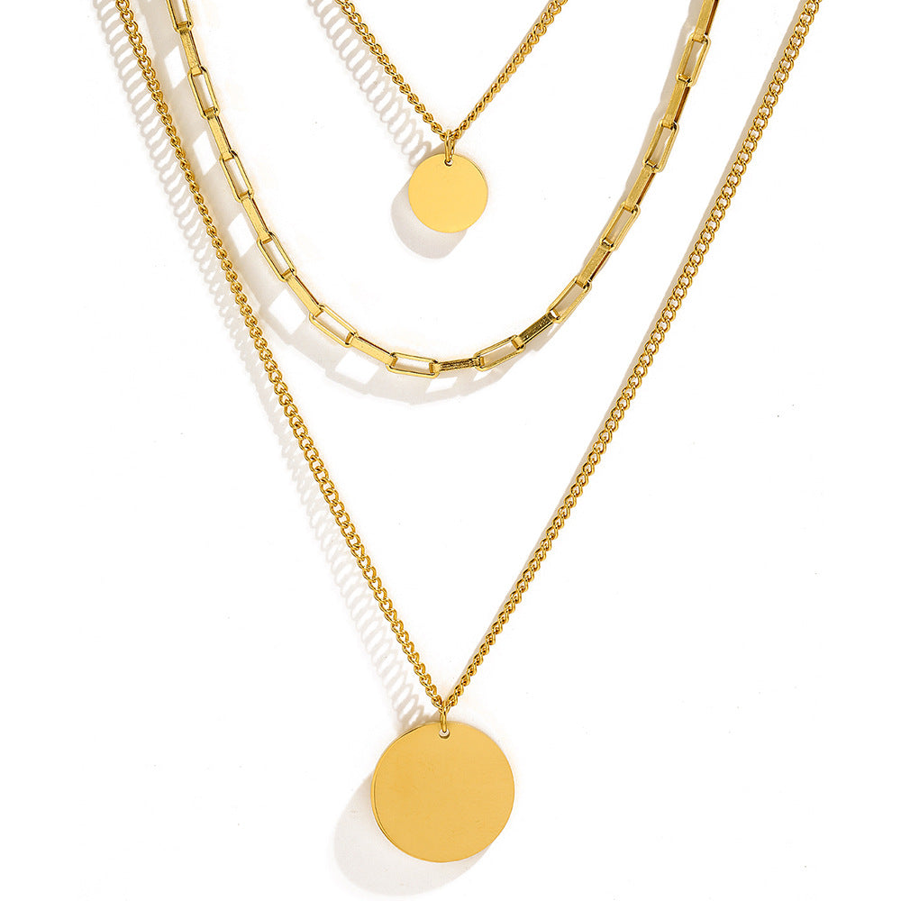 Retro Layered Necklace Featuring Multi-Element Pendants