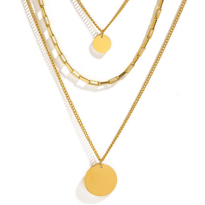 Retro Layered Necklace Featuring Multi-Element Pendants