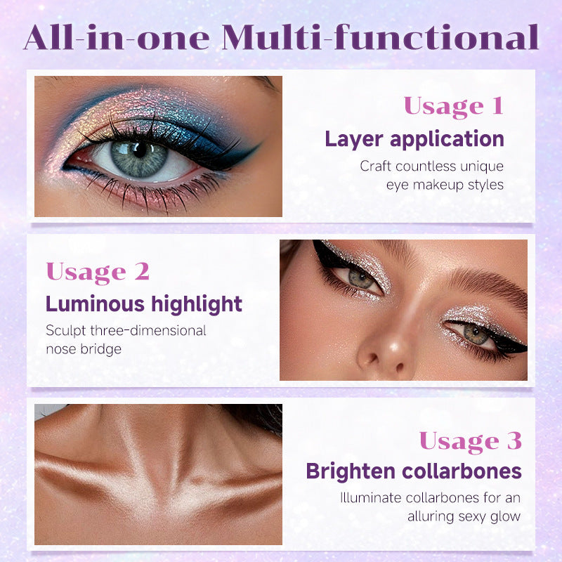 10 PCS Liquid Glitter Eyeshadow Set, Multichrome Glitter Shimmer Eye Looks